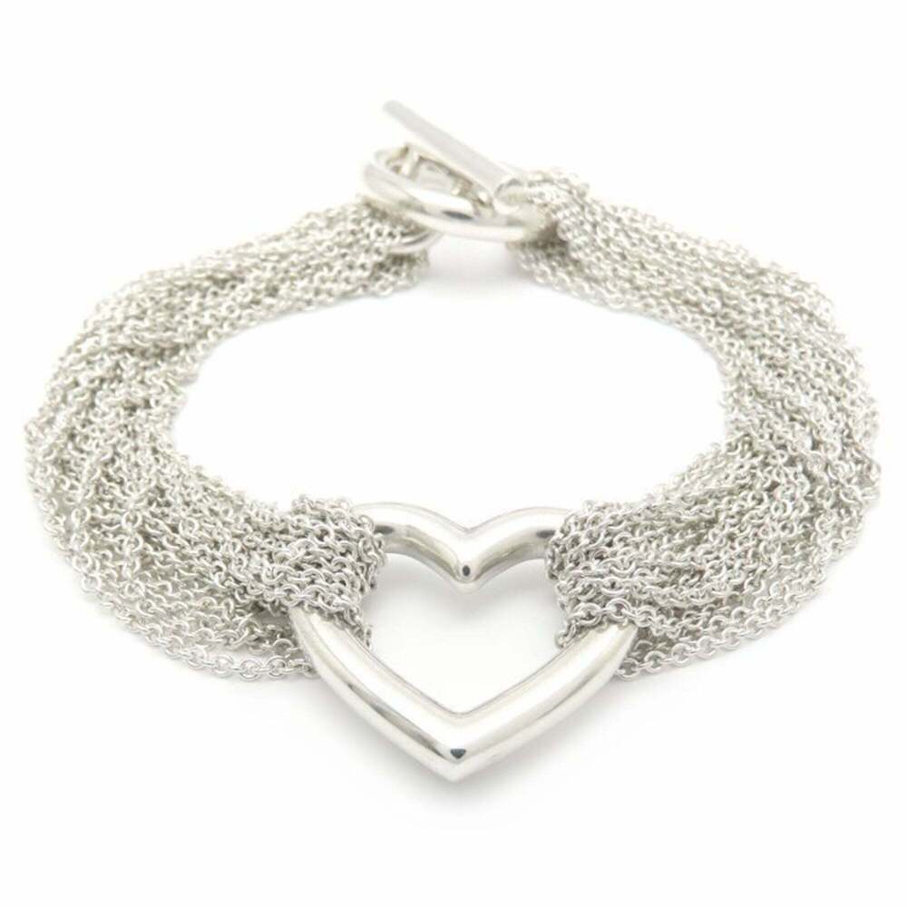 TIFFANY Silver Heart Charm Bracelet
